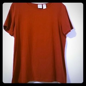 Emma James liz co. Red short sleeve shirt Sz Sm/Md